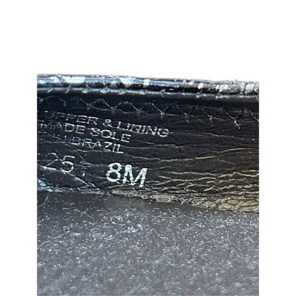 Tory Burch Slip-On Leather Lizard Print Reva Ballet Flats Womens Gray Size 8 - Picture 7 of 7